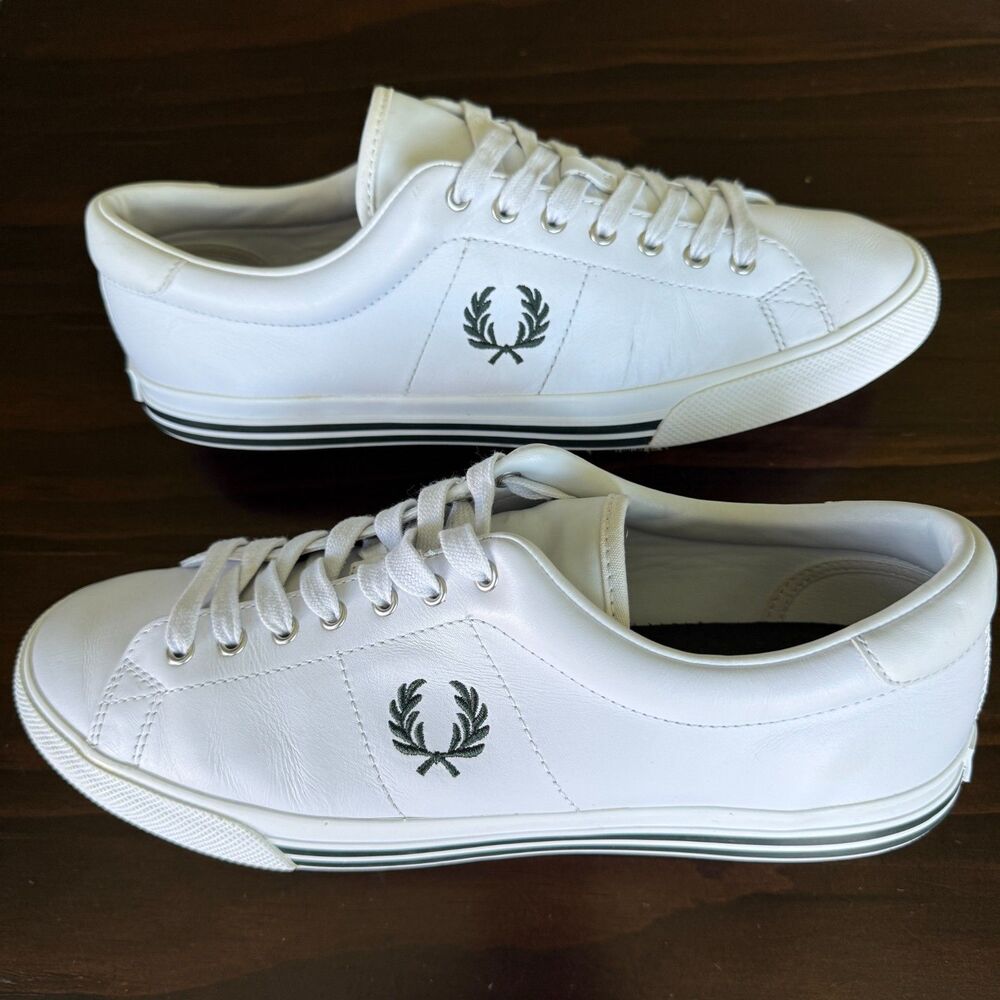 Fred Perry Spencer 'White' Leather Sneakers B4343 casual Trainers Size 11